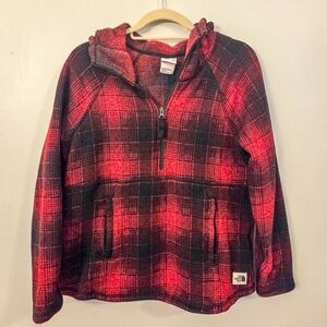 The North Face Red and Black Plaid Pullover
